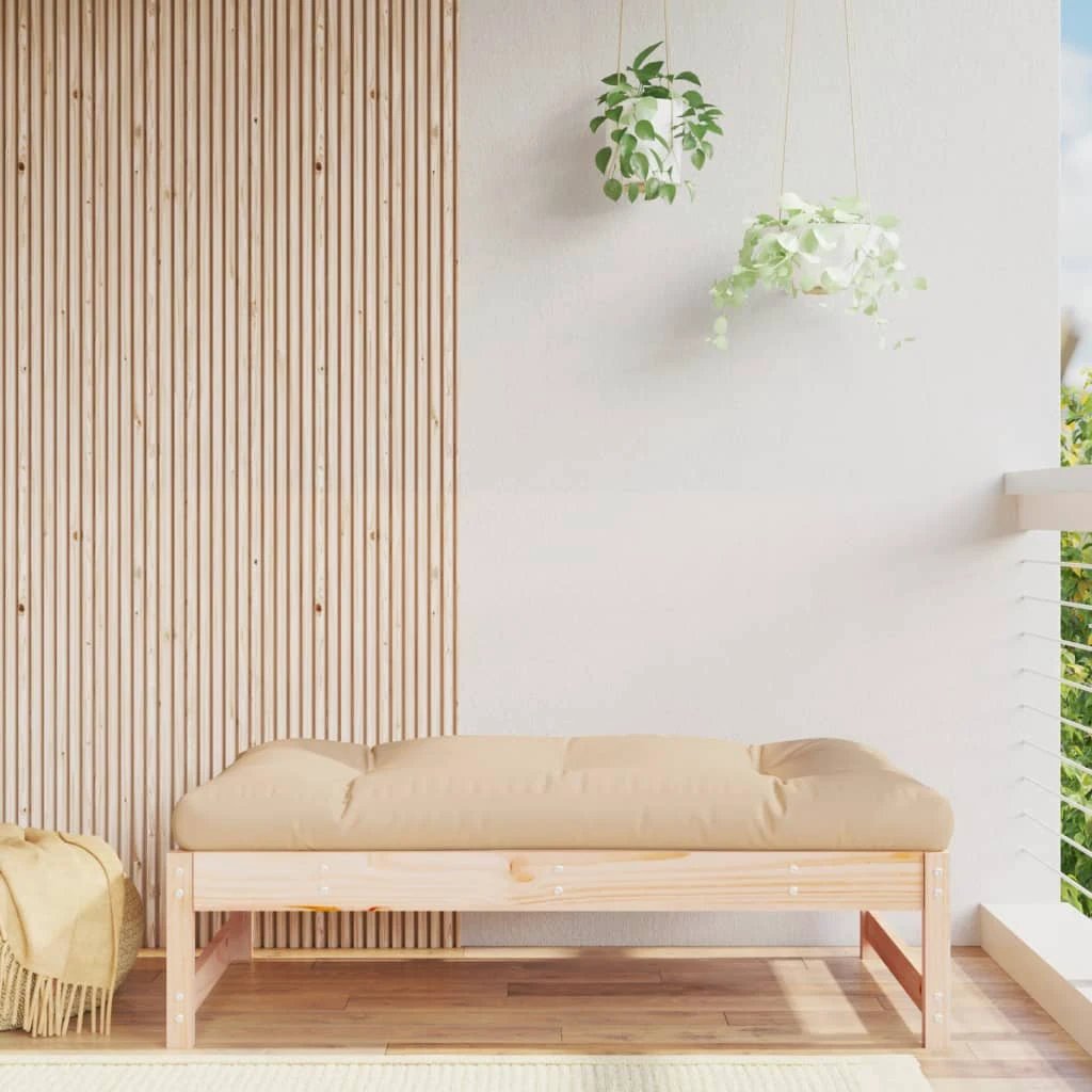 vidaXL VidaXL Middle Sofa 120x80 Cm Slatted Pine Cushioned Garden - Sofa
