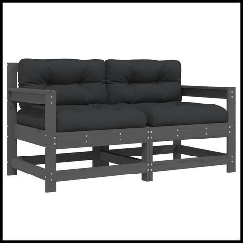 vidaXL Corner Sofa with Cushions 2-Seater Solid Pine Wood for Outdoor Relaxation and Comfort by vidaXL