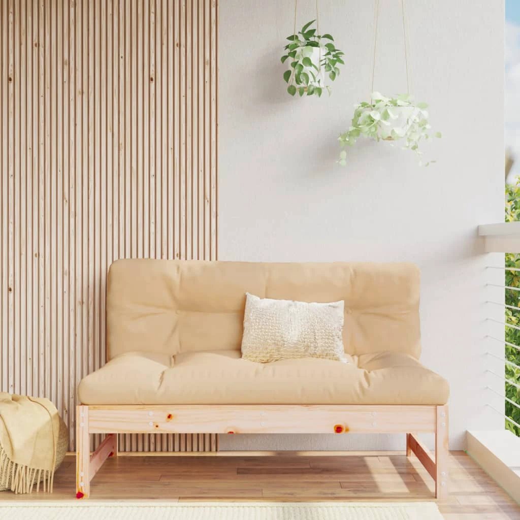 vidaXL VidaXL Middle Sofa 120x80 Cm Slatted Pine Cushioned Garden - Sofa