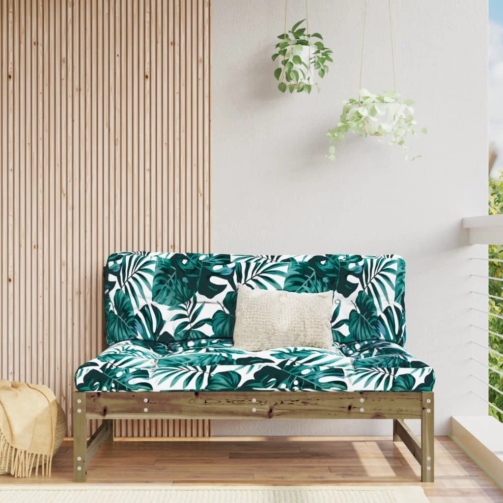 vidaXL VidaXL Middle Sofa 120x80 Cm Slatted Pine Cushioned Garden - Sofa