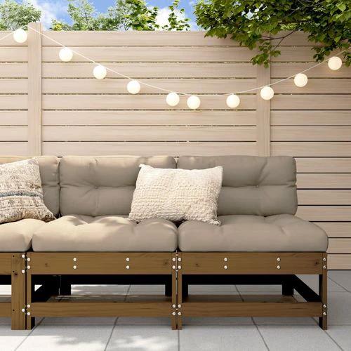 vidaXL vidaXL Corner Sofa with Cushions 2-Seater Solid Pine Wood for Outdoor Relaxation and Comfort - Garden Sofa Sets
