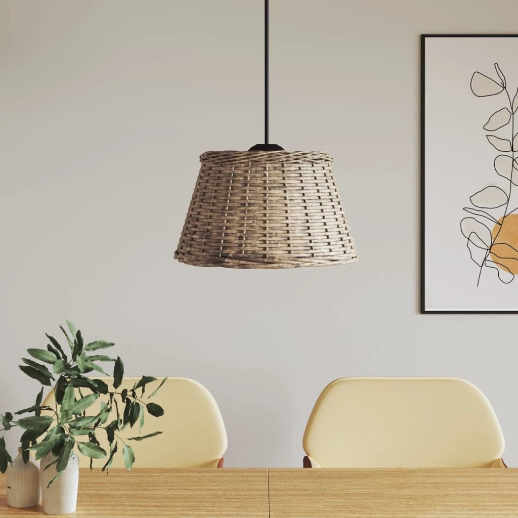 VidaXL Wicker Ceiling Lamp Shade Diameter 50 Cm Height 30 Cm Natural Handcrafted Pendant Light for Living Room by vidaXL