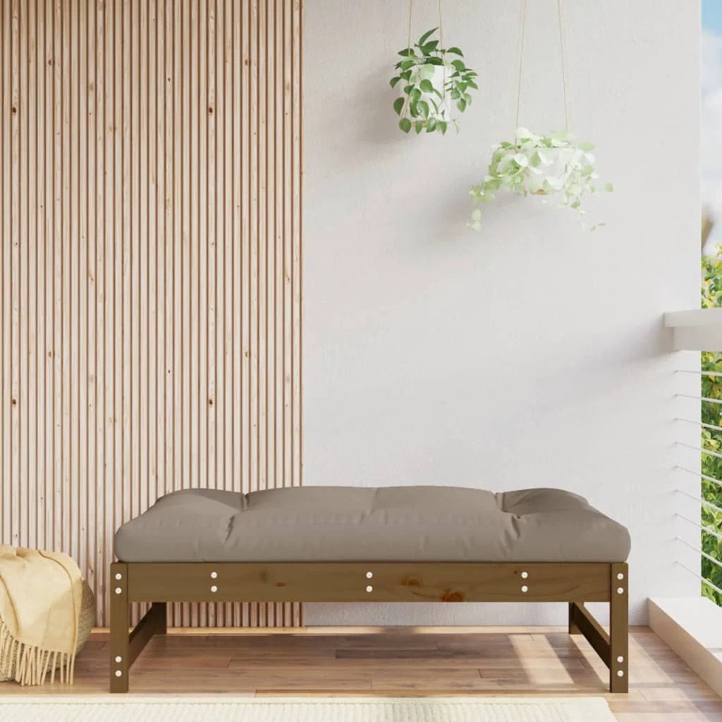 vidaXL VidaXL Middle Sofa 120x80 Cm Slatted Pine Cushioned Garden - Sofa