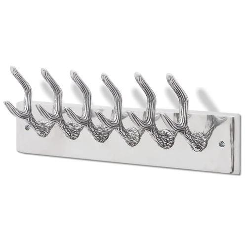 vidaXL Wardrobe Coat Hooks 2 pcs Silver Aluminium by vidaXL