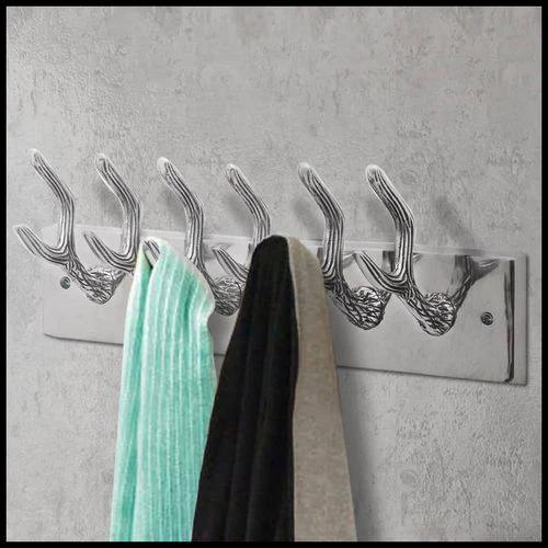 vidaXL Wardrobe Coat Hooks 2 pcs Silver Aluminium by vidaXL