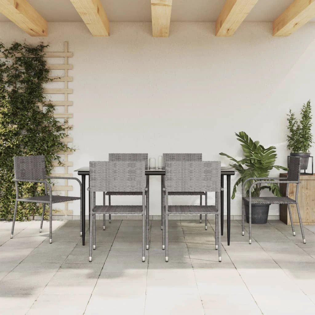 VidaXL Five Piece Garden Dining Poly Rattan Set by vidaXL