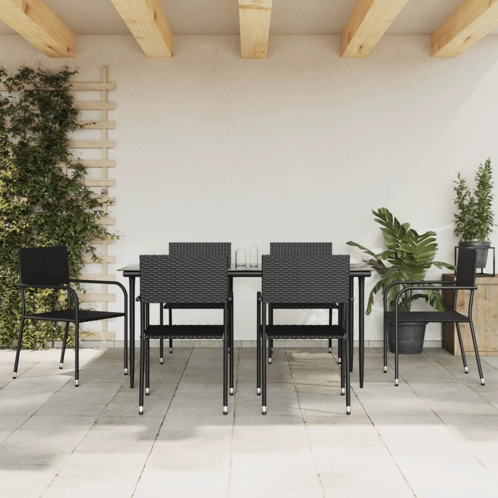 VidaXL Five Piece Garden Dining Poly Rattan Set by vidaXL