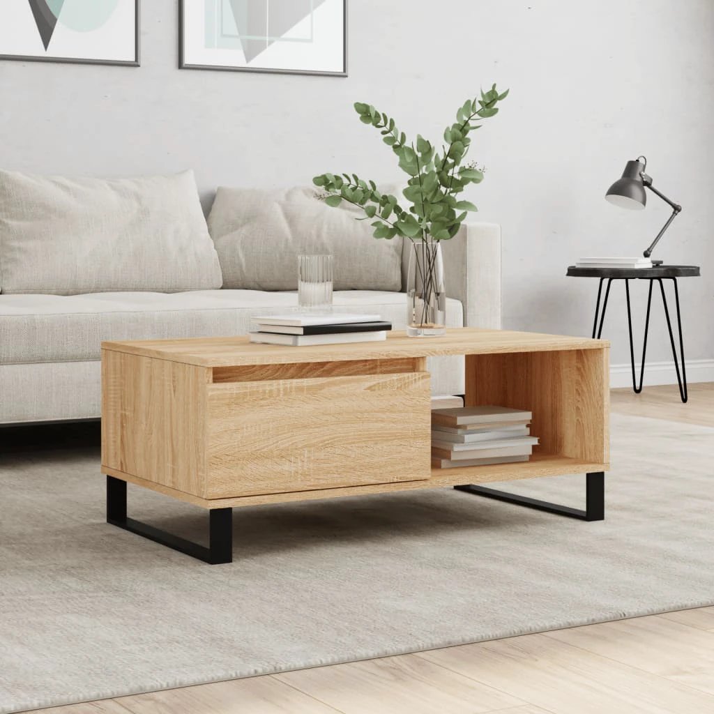 vidaXL Coffee Table 90x50x36.5 Engineered Wood Living Room by vidaXL