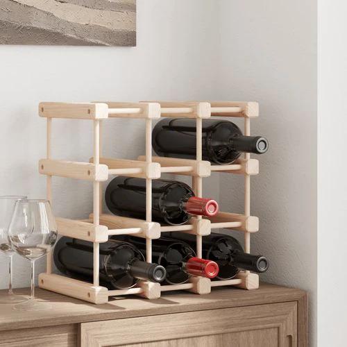 vidaXL Wine Rack for 12 Bottles 36x23x36 cm Solid Pine Wood for Elegant Wine Storage and Display by vidaXL