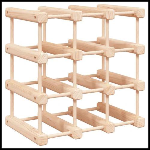vidaXL Wine Rack for 12 Bottles 36x23x36 cm Solid Pine Wood for Elegant Wine Storage and Display by vidaXL