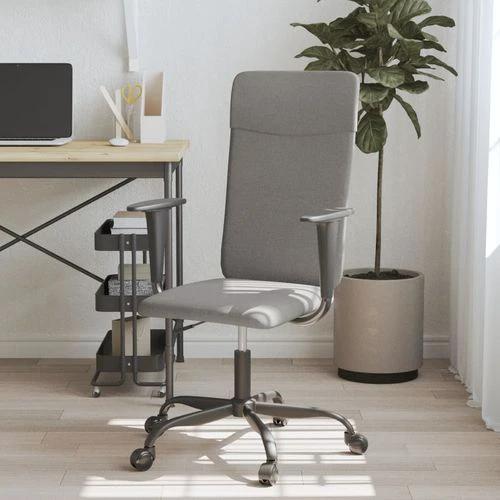 vidaXL vidaXL Office Chair Light Grey Fabric with Adjustable Height for Home Office Professionals - Office Chair