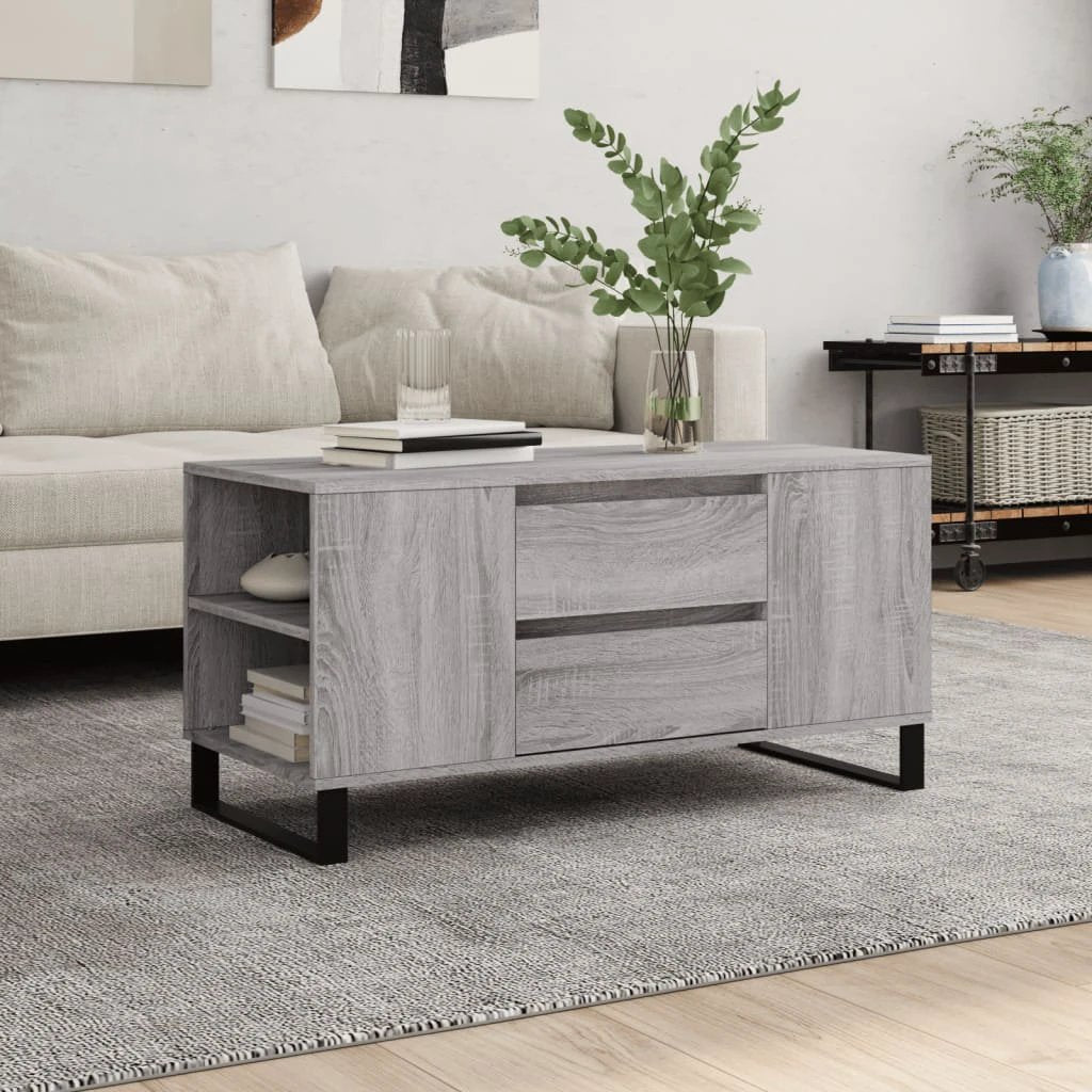 vidaXL Coffee Table 102x44.5x50 cm Engineered Wood Moisture Resistant Living Room Storage by vidaXL