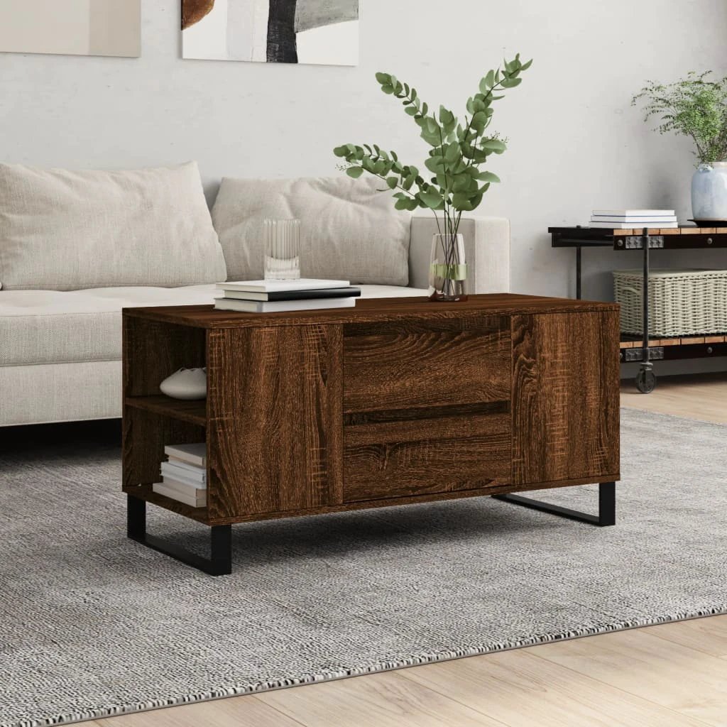 vidaXL vidaXL Coffee Table 102x44.5x50 cm Engineered Wood Moisture Resistant Living Room Storage - Coffee Table