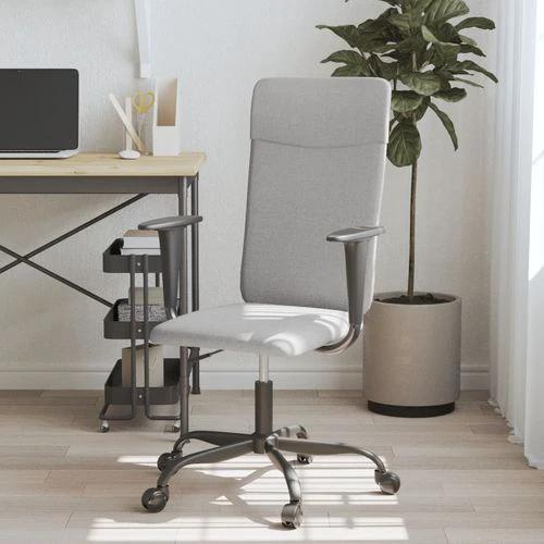 vidaXL vidaXL Office Chair Light Grey Fabric with Adjustable Height for Home Office Professionals - Office Chair