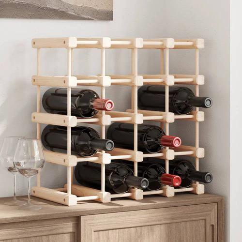 vidaXL Wine Rack for 12 Bottles 36x23x36 cm Solid Pine Wood for Elegant Wine Storage and Display by vidaXL