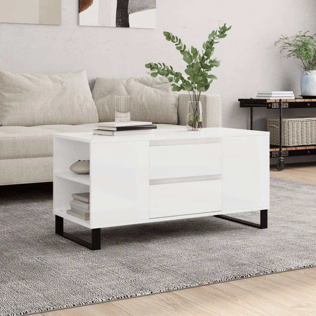 vidaXL vidaXL Coffee Table 102x44.5x50 cm Engineered Wood Moisture Resistant Living Room Storage - Coffee Table
