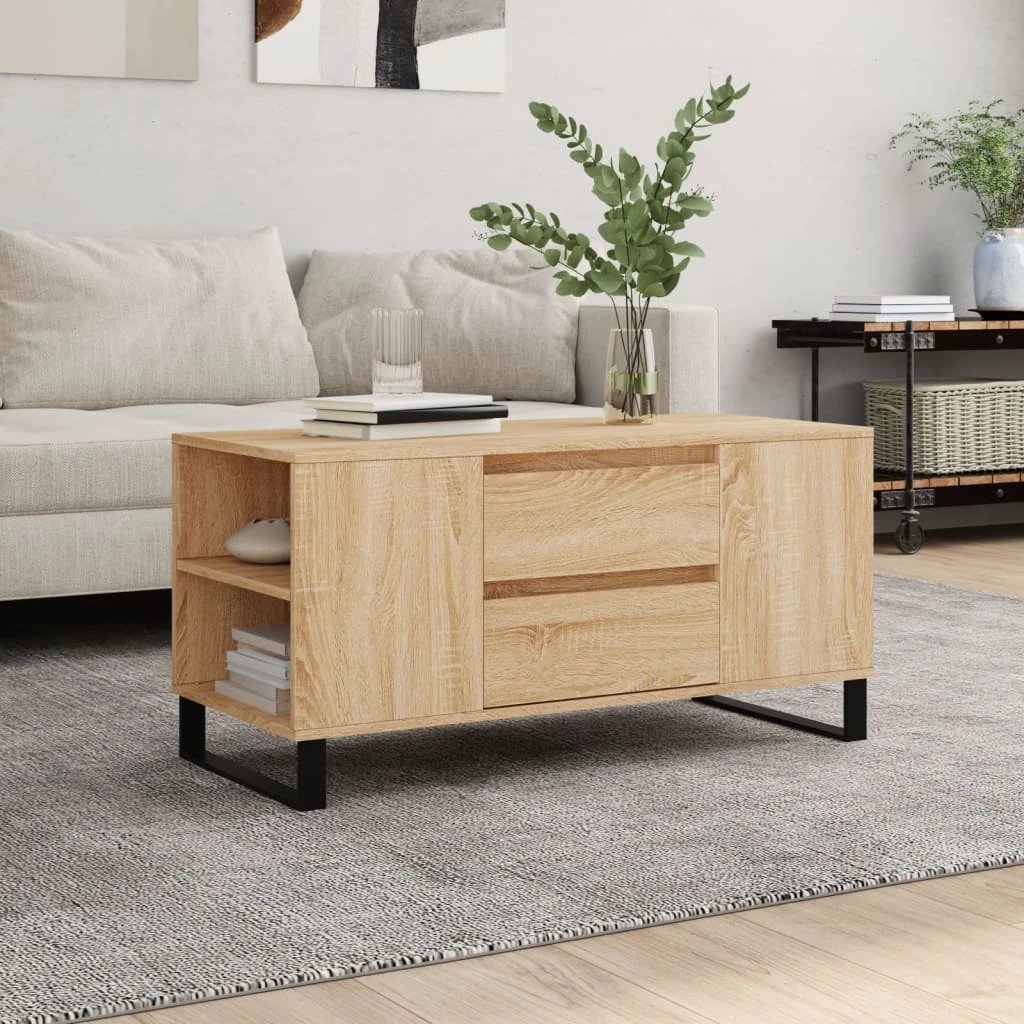 vidaXL vidaXL Coffee Table 102x44.5x50 cm Engineered Wood Moisture Resistant Living Room Storage - Coffee Table