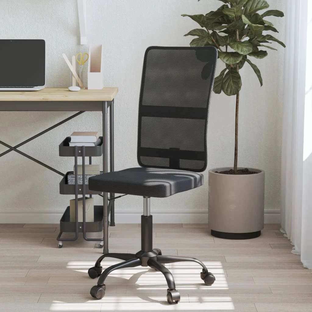 vidaXL VidaXL Office Chair Black Mesh With Adjustable Height Ergonomic Lumbar Support For Home Office - Office Chair