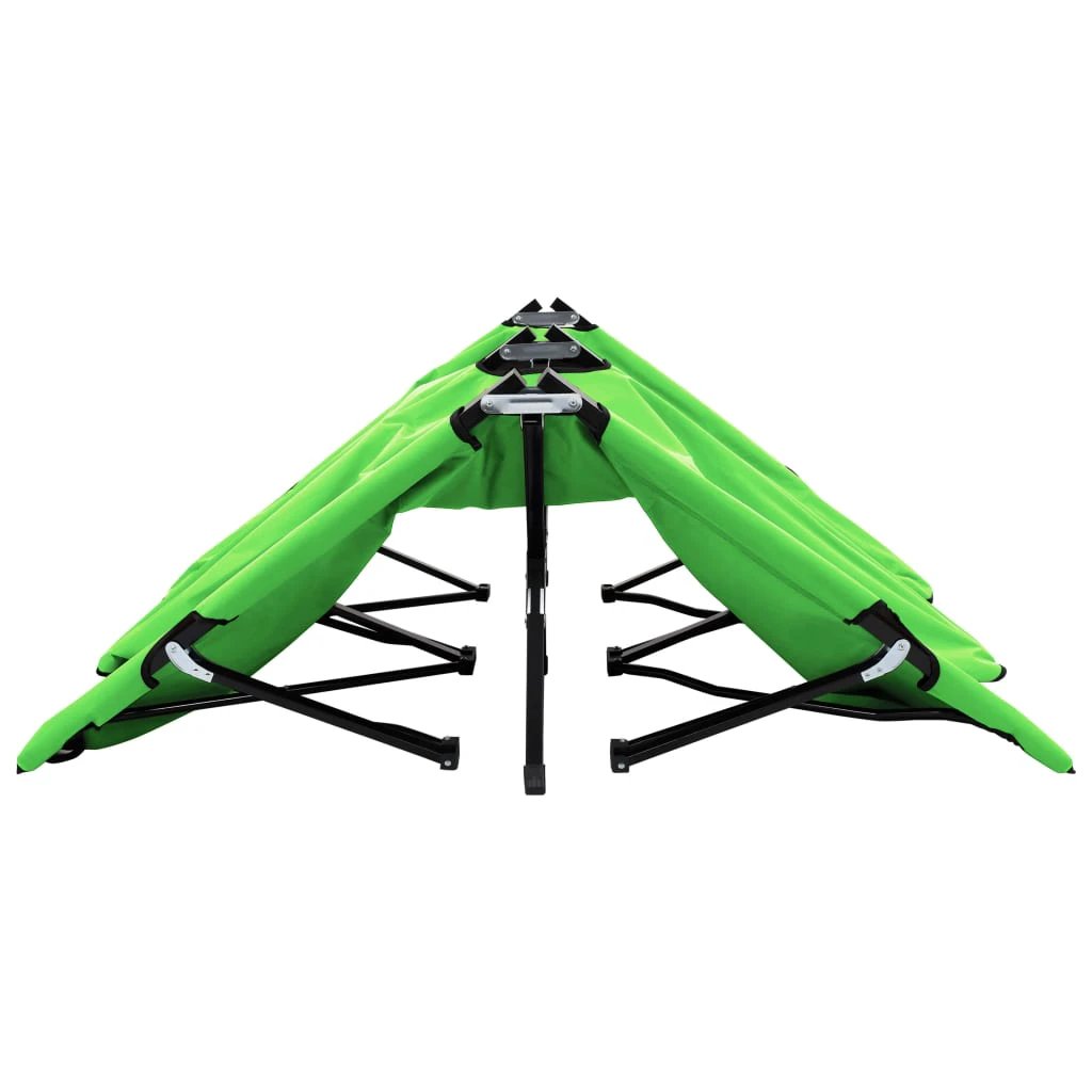 vidaXL Two Person Folding Sun Lounger Blue Steel by vidaXL