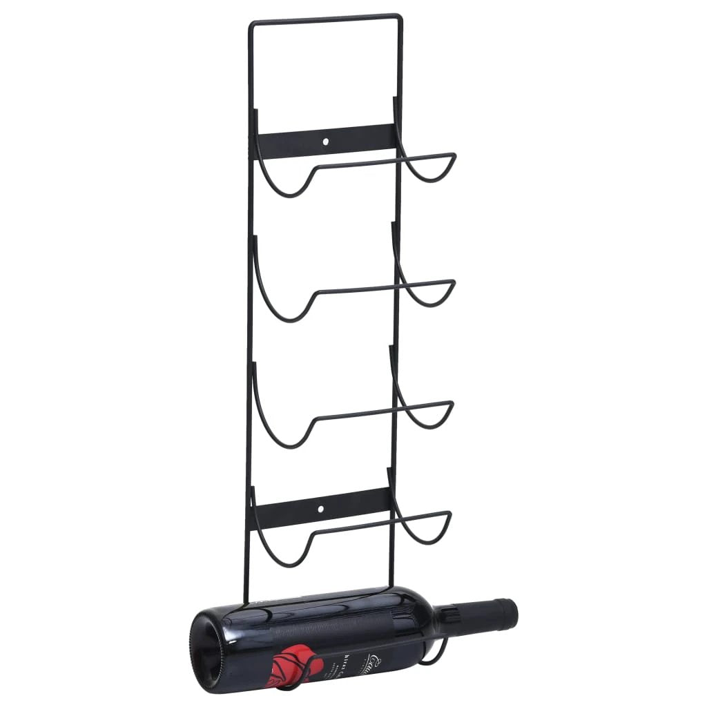 vidaXL vidaXL Wall Mounted Wine Rack for 5 Bottles Black Iron - Wine Rack