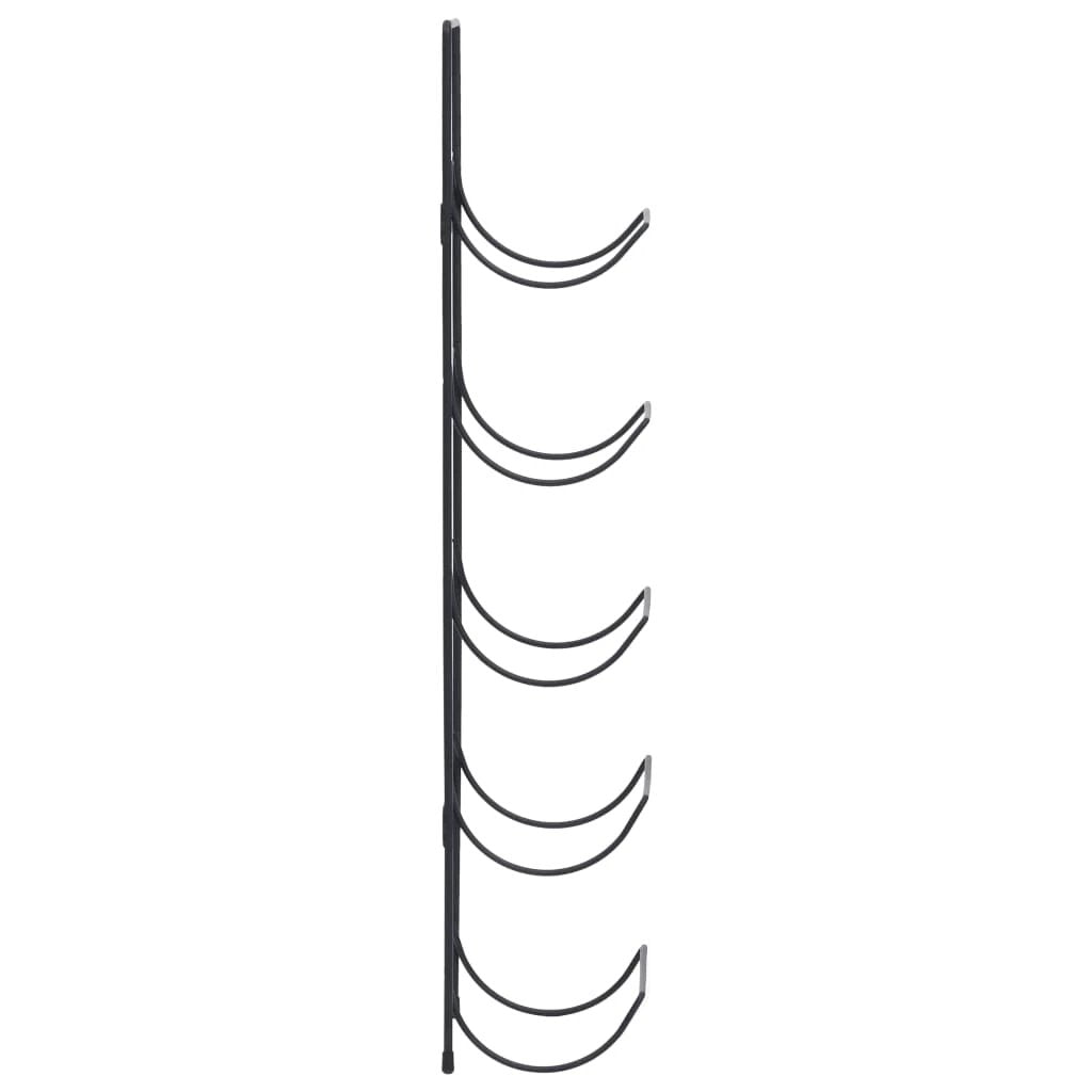vidaXL vidaXL Wall Mounted Wine Rack for 5 Bottles Black Iron - Wine Rack