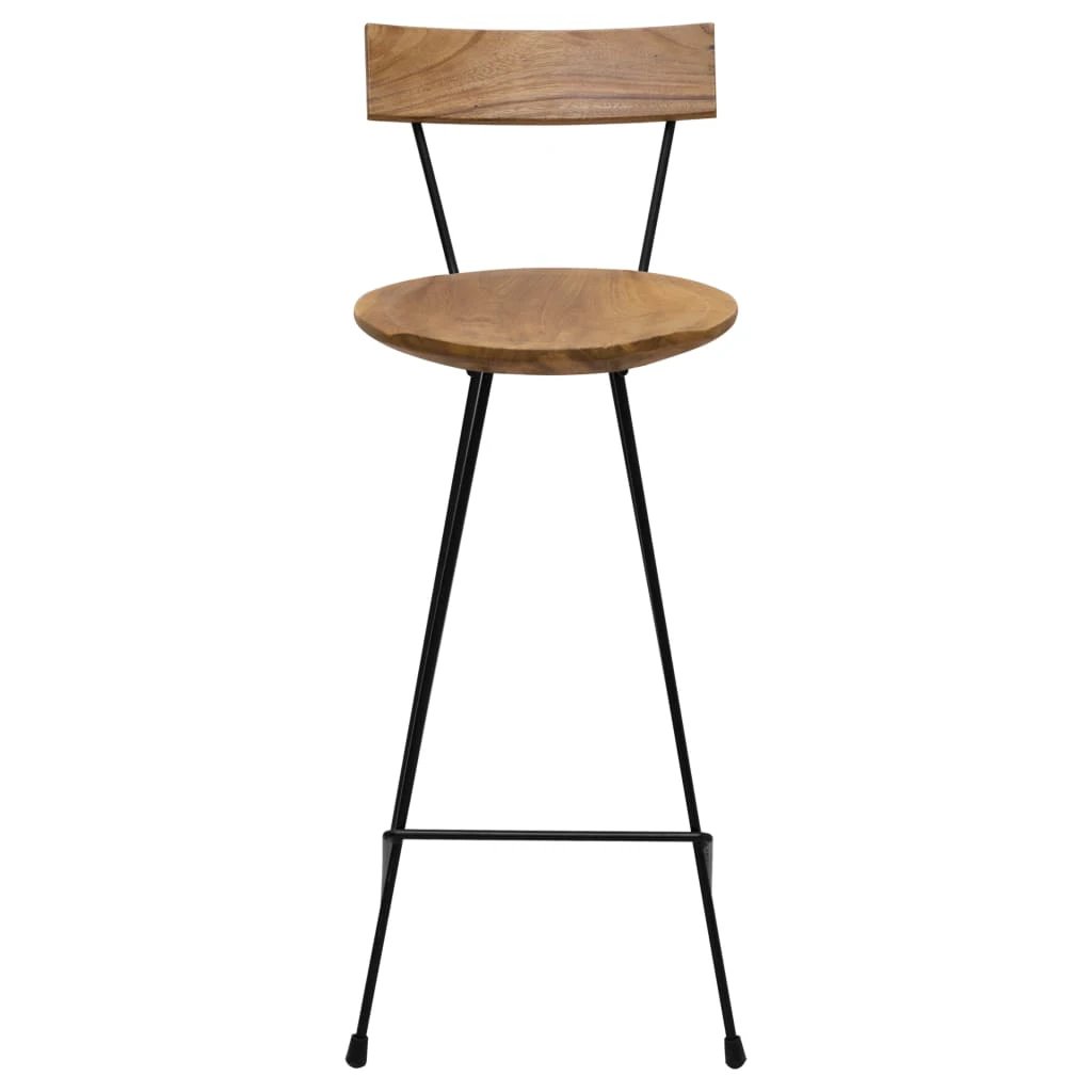 vidaXL Bar Stools 2 pcs Solid Teak Wood by vidaXL
