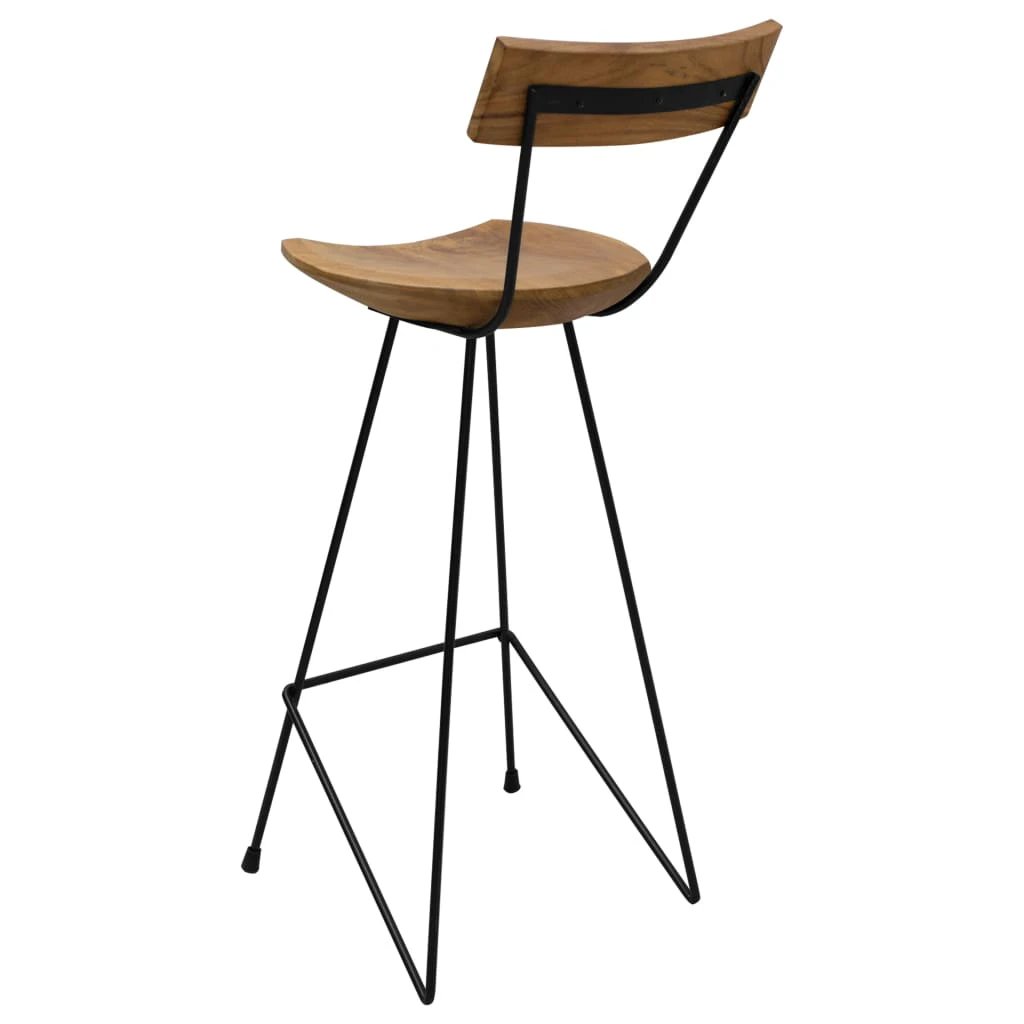 vidaXL Bar Stools 2 pcs Solid Teak Wood by vidaXL