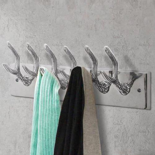 vidaXL Wardrobe Coat Hooks 2 pcs Silver Aluminium by vidaXL