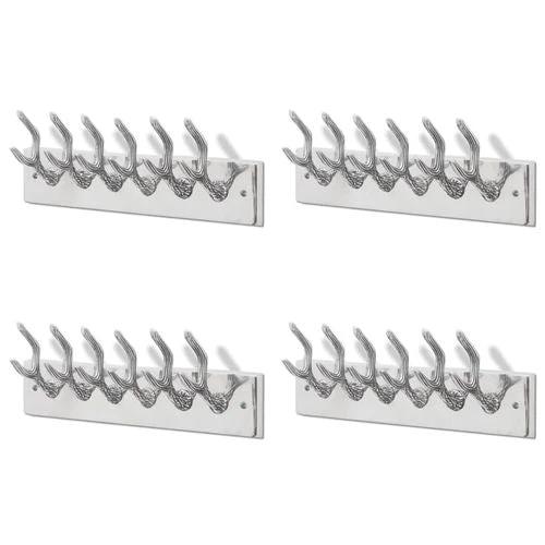vidaXL vidaXL Wardrobe Coat Hooks 2 pcs Silver Aluminium - Wardrobe
