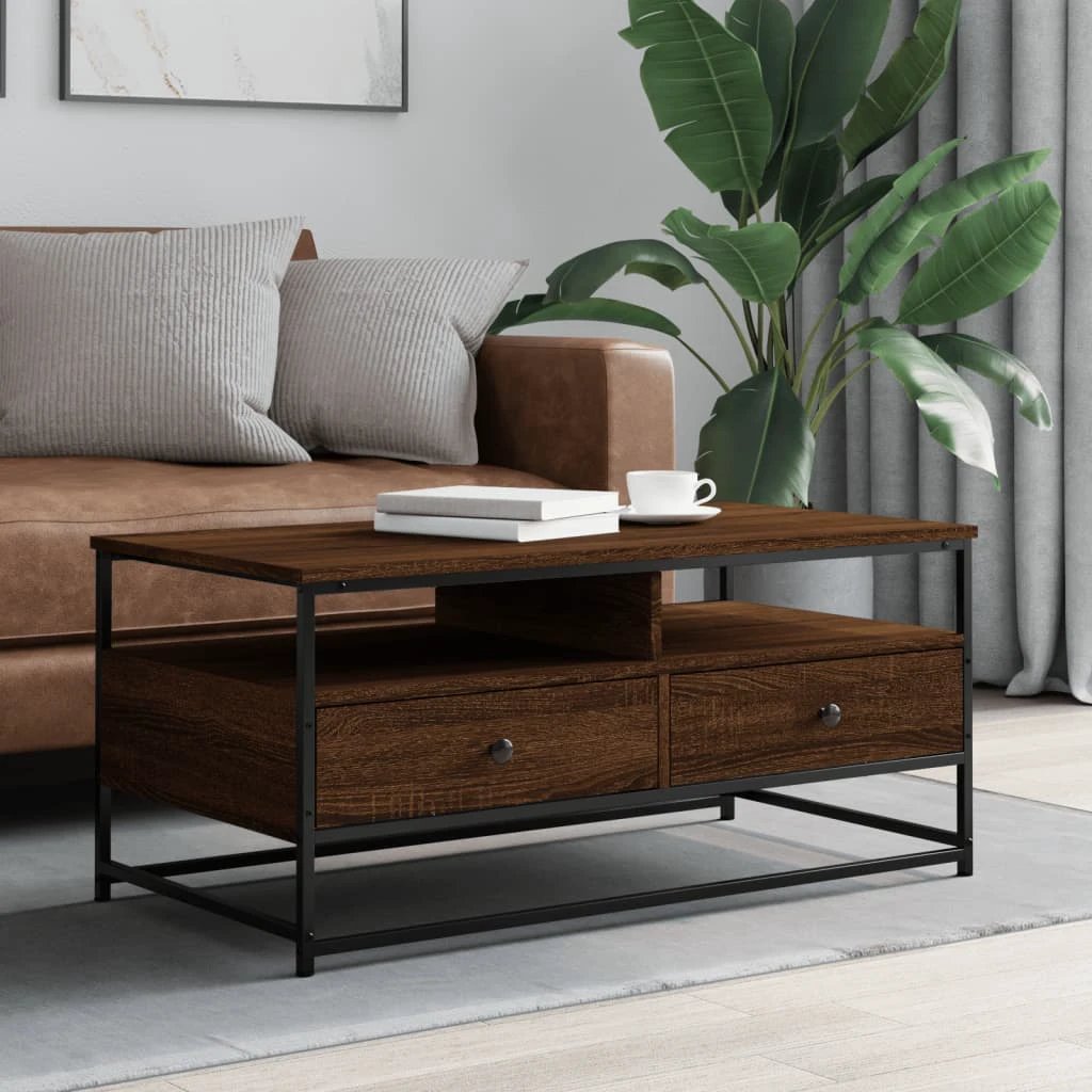 vidaXL VidaXL Coffee Table 100x51x45 Cm Engineered Wood Black Home - Coffee Table