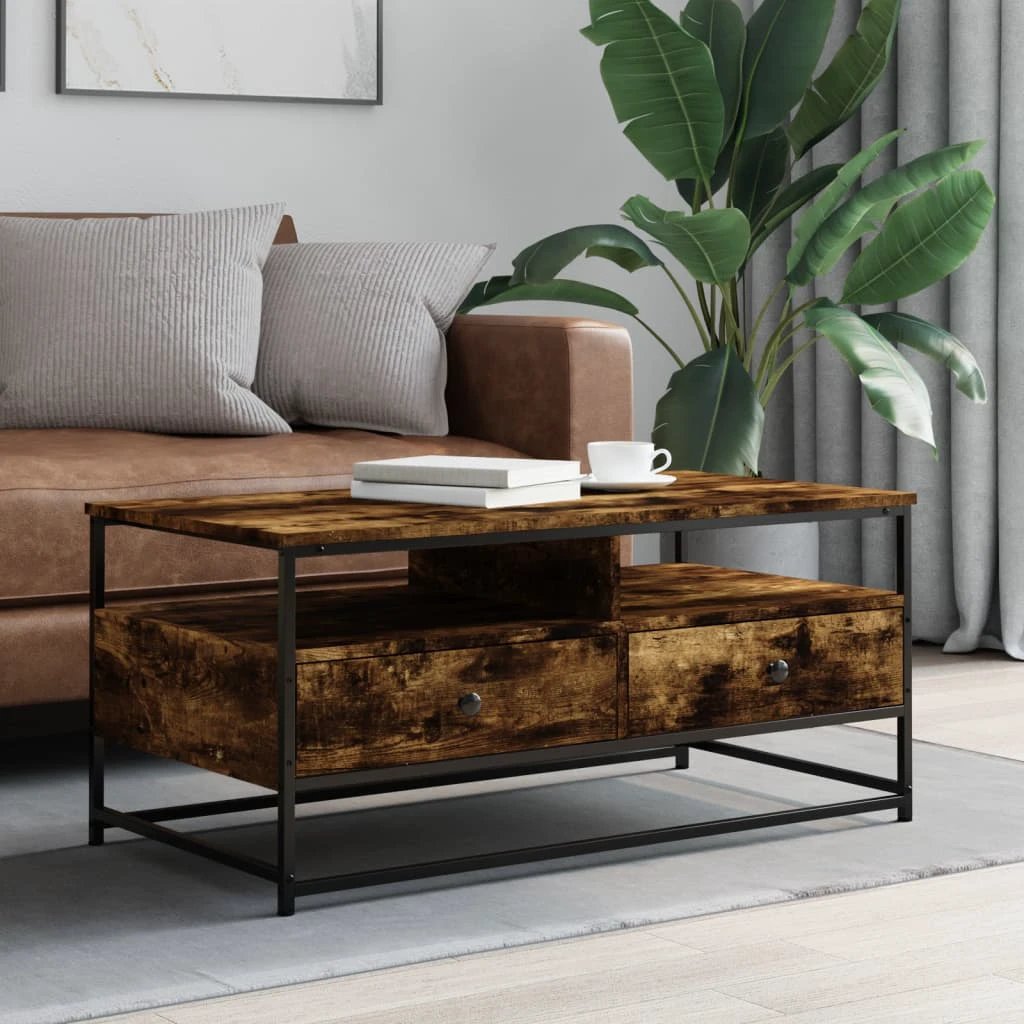 vidaXL VidaXL Coffee Table 100x51x45 Cm Engineered Wood Black Home - Coffee Table