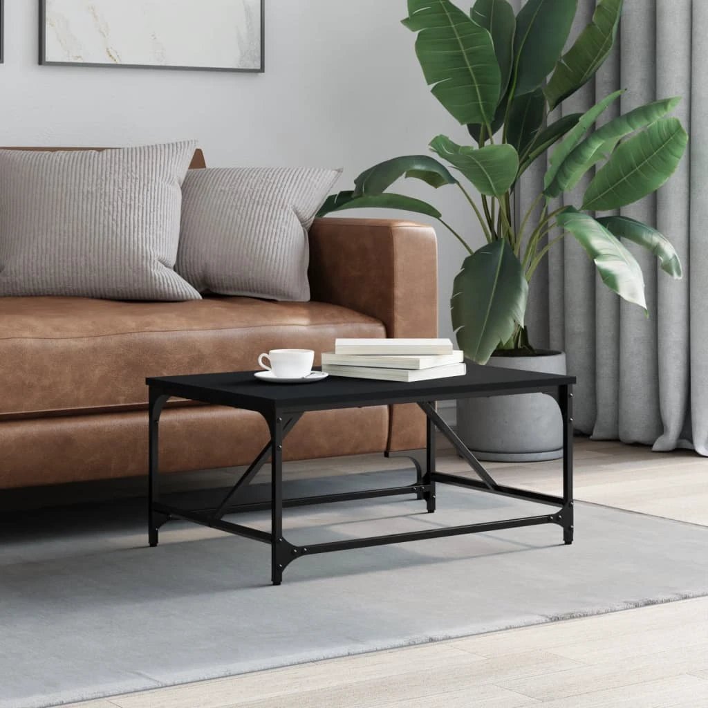 vidaXL vidaXL Black Coffee Table 75x50x35 cm Engineered Wood Home - Coffee Table