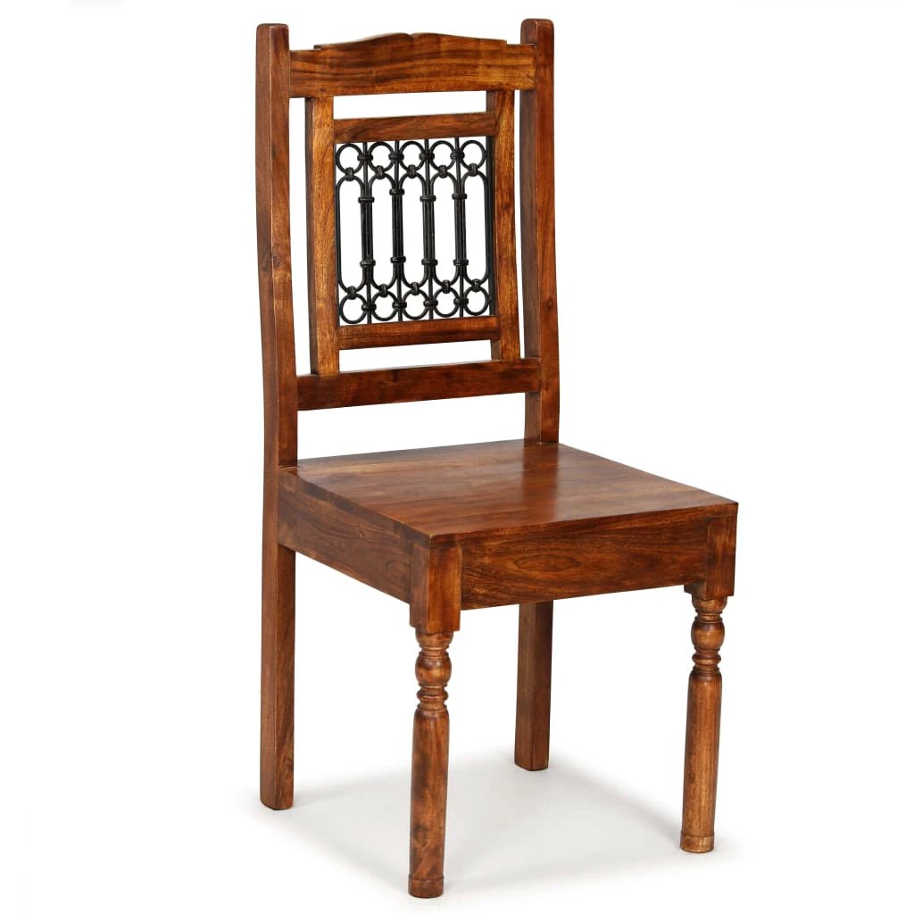 vidaXL vidaXL Dining Chairs 4 pcs Solid Wood with Sheesham Finish Classic - Wooden Chairs