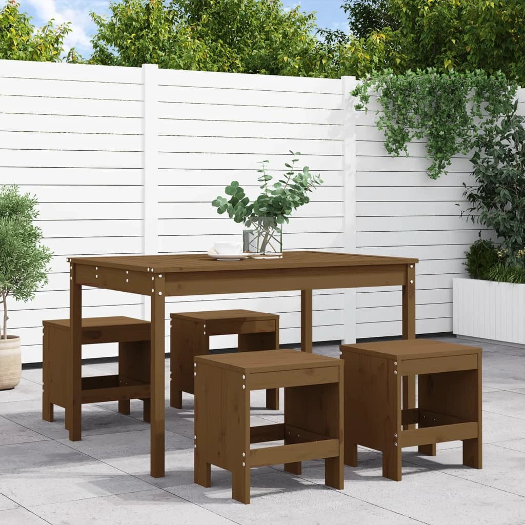 vidaXL VidaXL Garden Dining Set 5 Piece Solid Pine Wood Outdoor - Garden Set