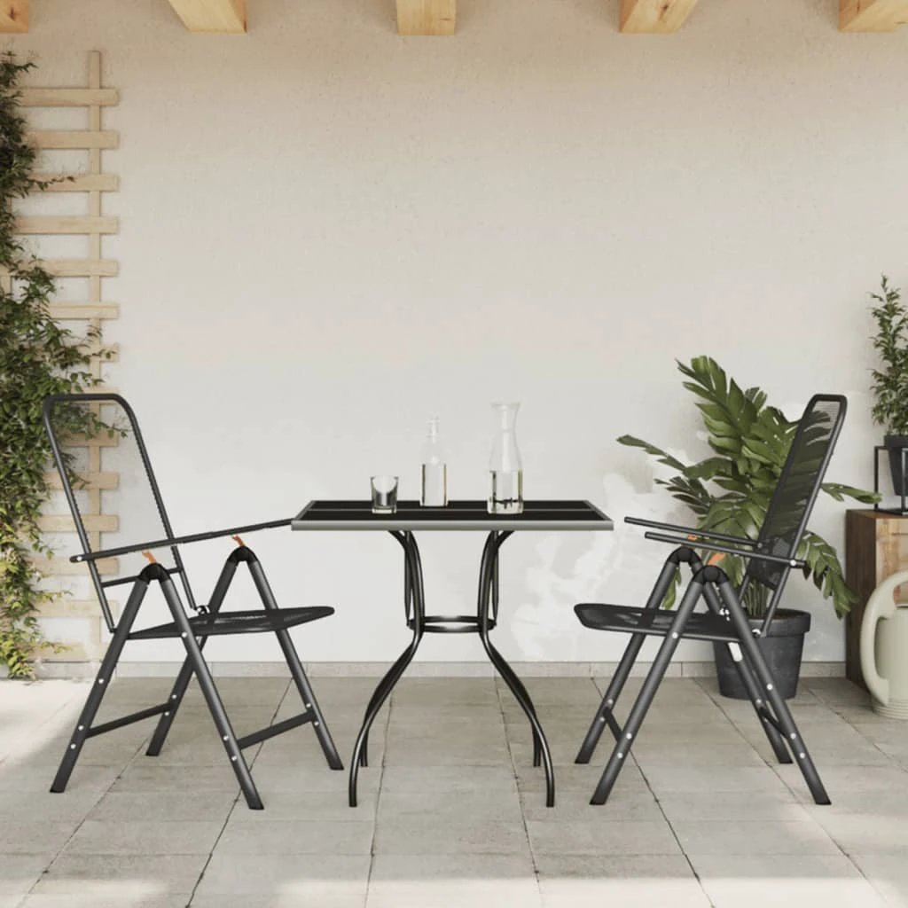VidaXL Garden Dining Set 3 Piece Anthracite Mesh Outdoor by vidaXL