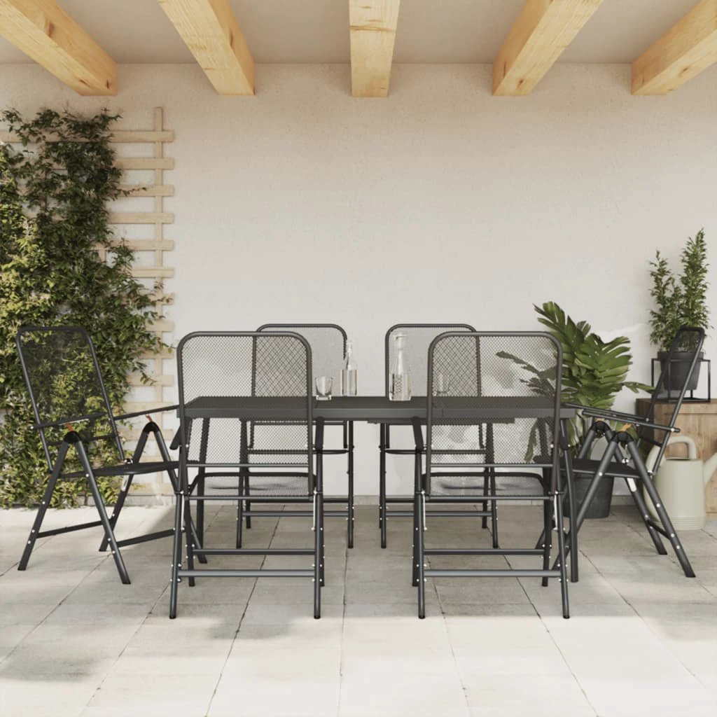 VidaXL Garden Dining Set 3 Piece Anthracite Mesh Outdoor by vidaXL