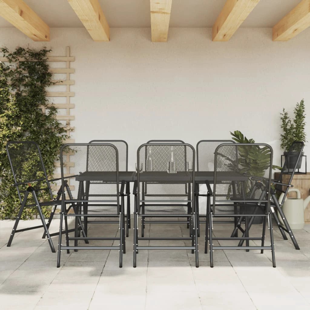 VidaXL Garden Dining Set 3 Piece Anthracite Mesh Outdoor by vidaXL