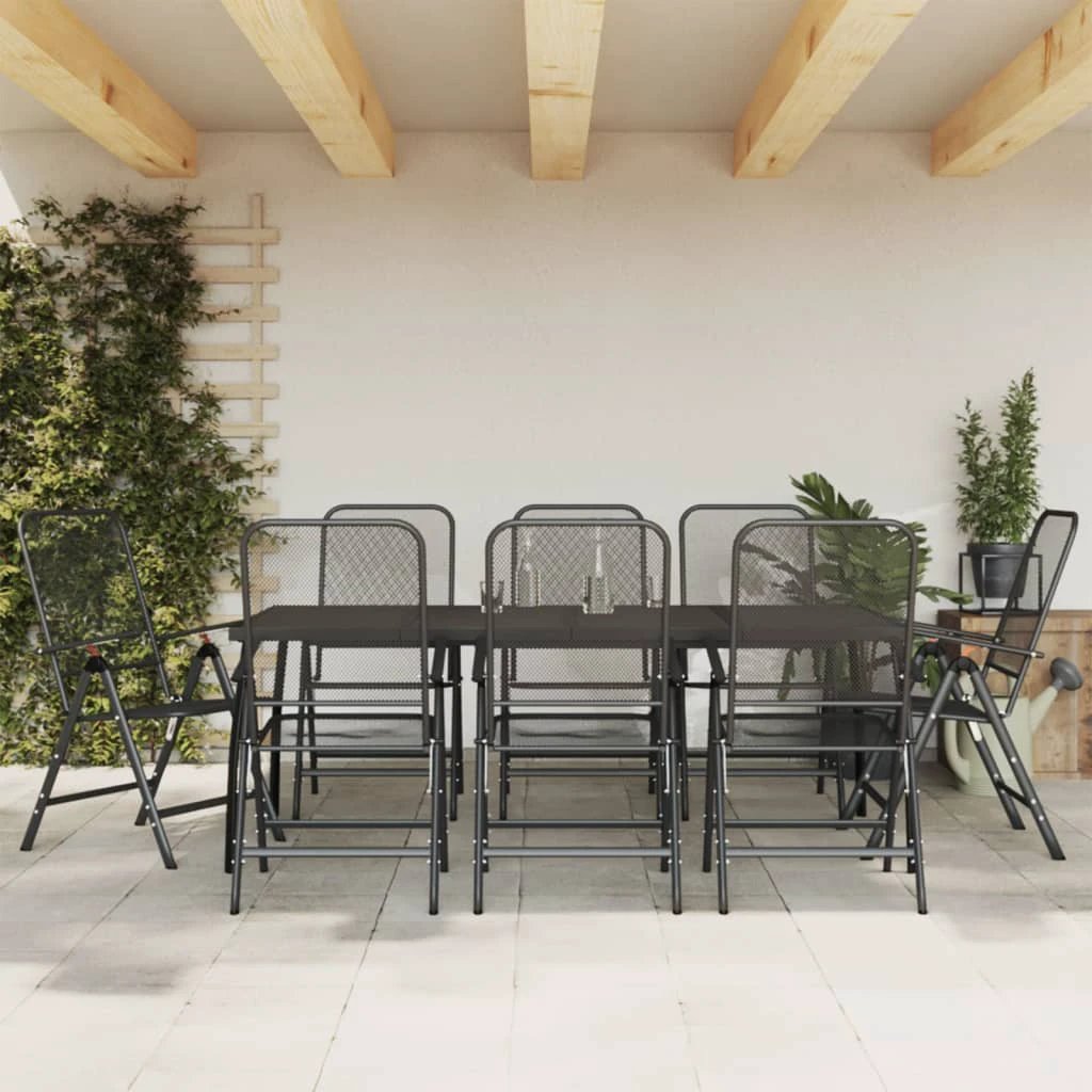 VidaXL Garden Dining Set 3 Piece Anthracite Mesh Outdoor by vidaXL