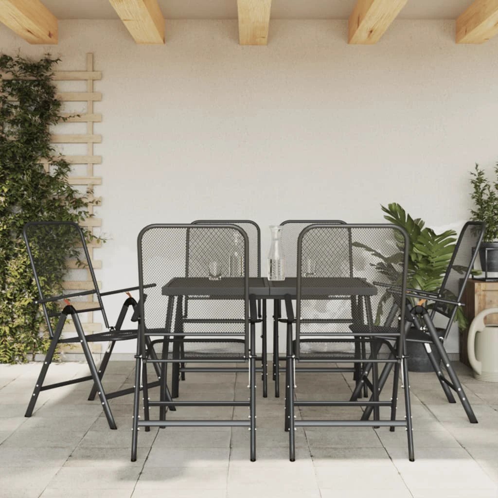 VidaXL Garden Dining Set 3 Piece Anthracite Mesh Outdoor by vidaXL