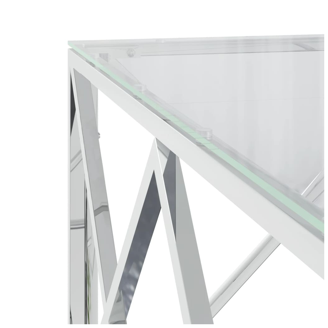 vidaXL vidaXL Coffee Table 80x80x40 Cm Stainless Steel Glass Modern Living Room Decor Durable - Coffee Table
