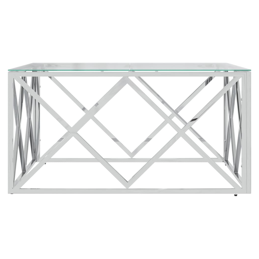 vidaXL vidaXL Coffee Table 80x80x40 Cm Stainless Steel Glass Modern Living Room Decor Durable - Coffee Table