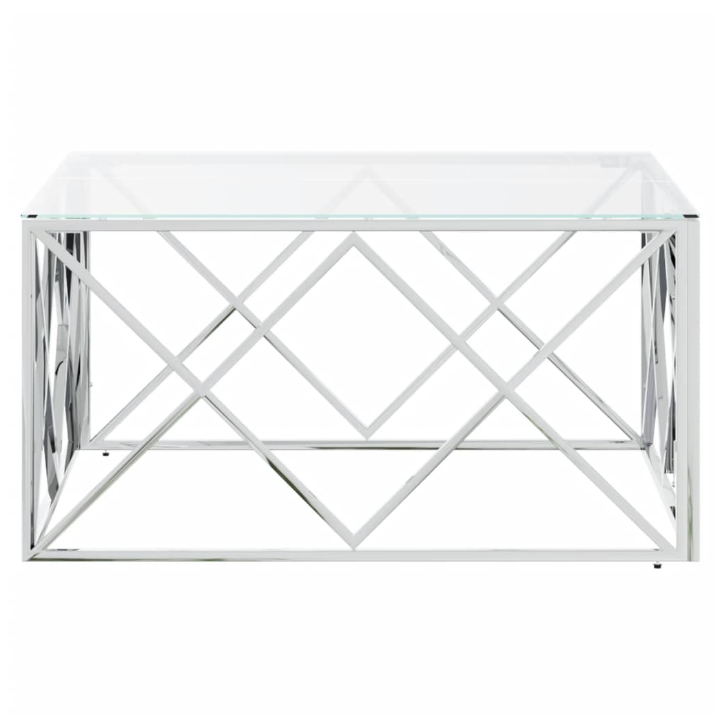 vidaXL vidaXL Coffee Table 80x80x40 Cm Stainless Steel Glass Modern Living Room Decor Durable - Coffee Table