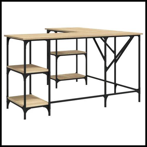 vidaXL L-Shaped Desk 139x139x75 cm Engineered Wood with Open Shelves for Home Office Professionals by vidaXL