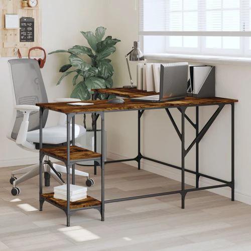 vidaXL Office Desk 139x139x75 cm Engineered Wood with Moisture Resistance for Functional Home Workspaces by vidaXL