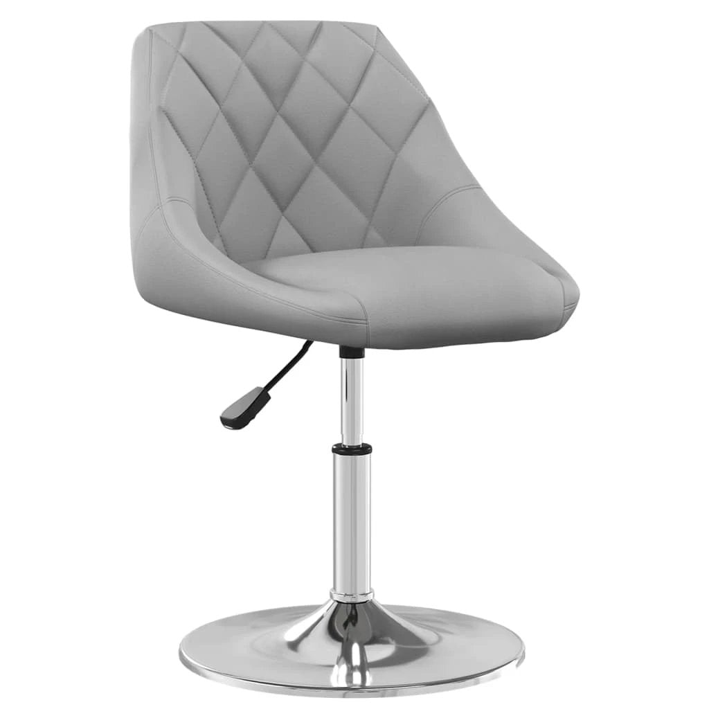 vidaXL VidaXL Swivel Dining Chairs 2 Pack Compact Light Grey Velvet Gas Lift For Home Bar - Dining Chairs
