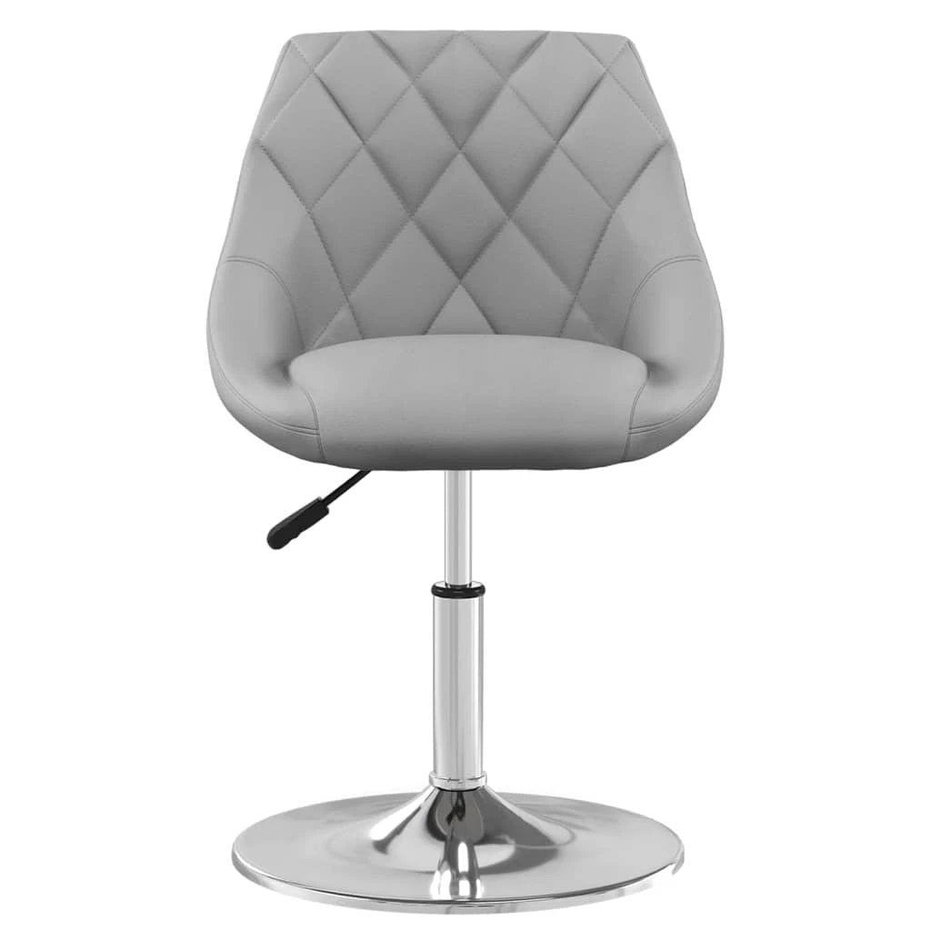 vidaXL VidaXL Swivel Dining Chairs 2 Pack Compact Light Grey Velvet Gas Lift For Home Bar - Dining Chairs