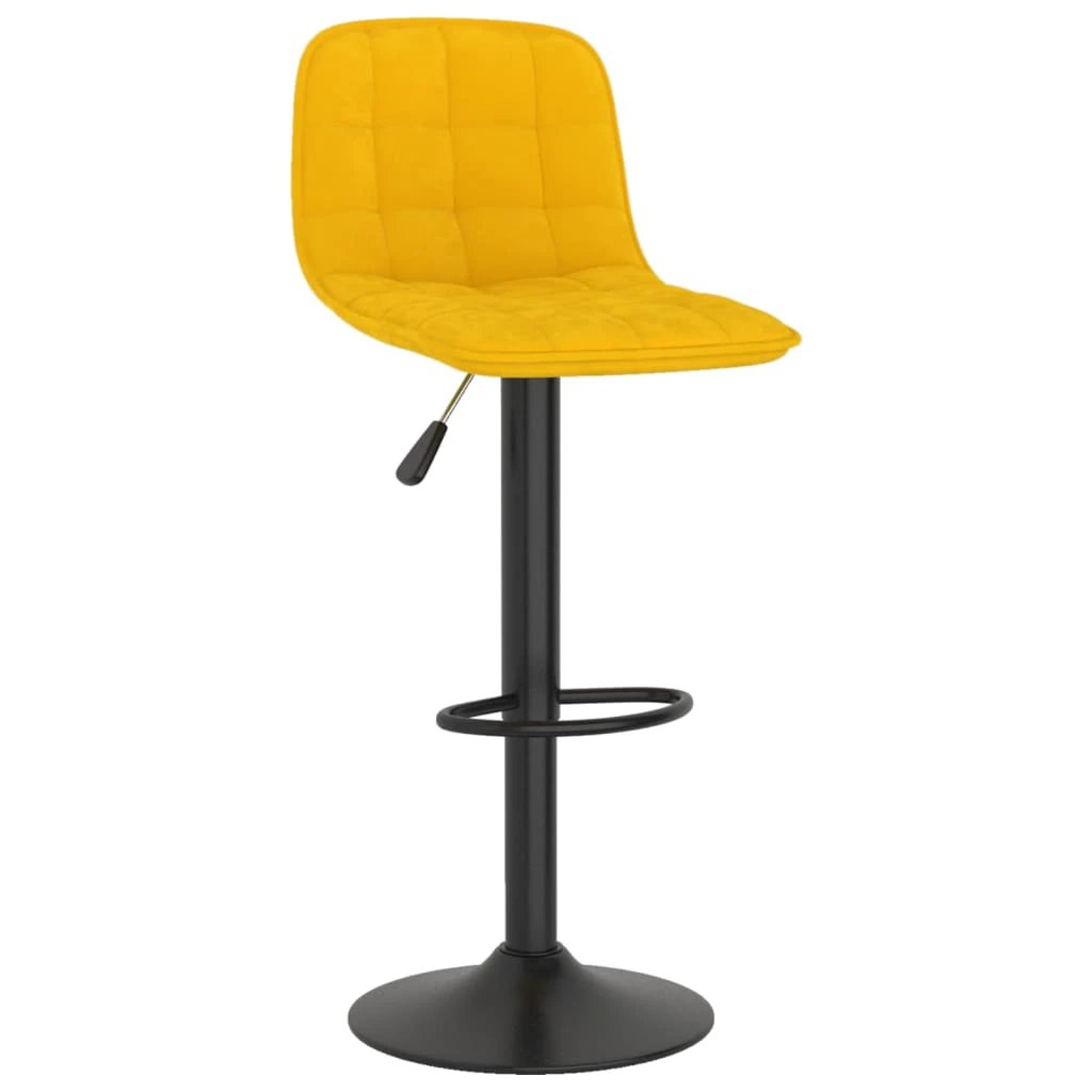 vidaXL Bar Stools 2 pcs Yellow Velvet by vidaXL