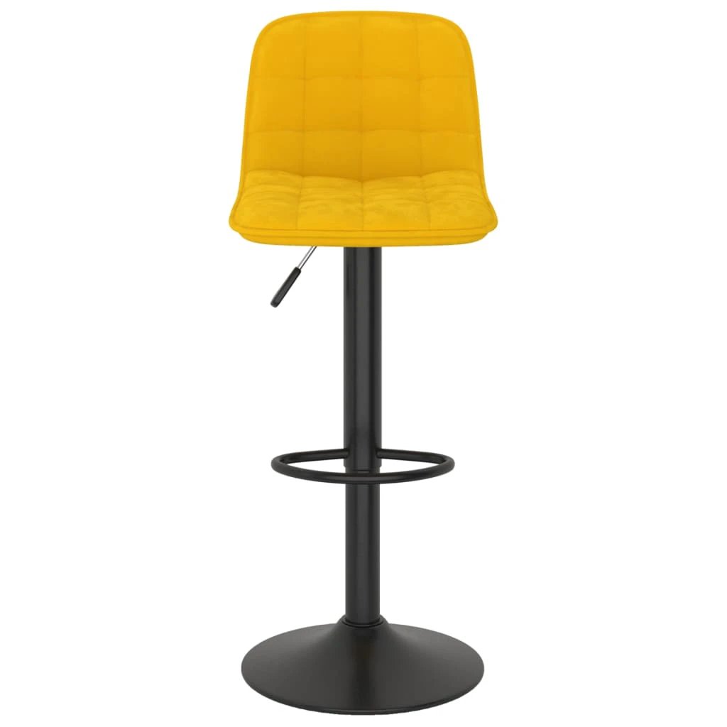 vidaXL Bar Stools 2 pcs Yellow Velvet by vidaXL