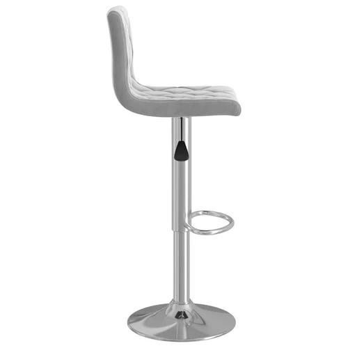 vidaXL Adjustable Bar Stools Set of 2 Light Grey Velvet with Sturdy Chromed Steel Frame for Modern Home Decor by vidaXL