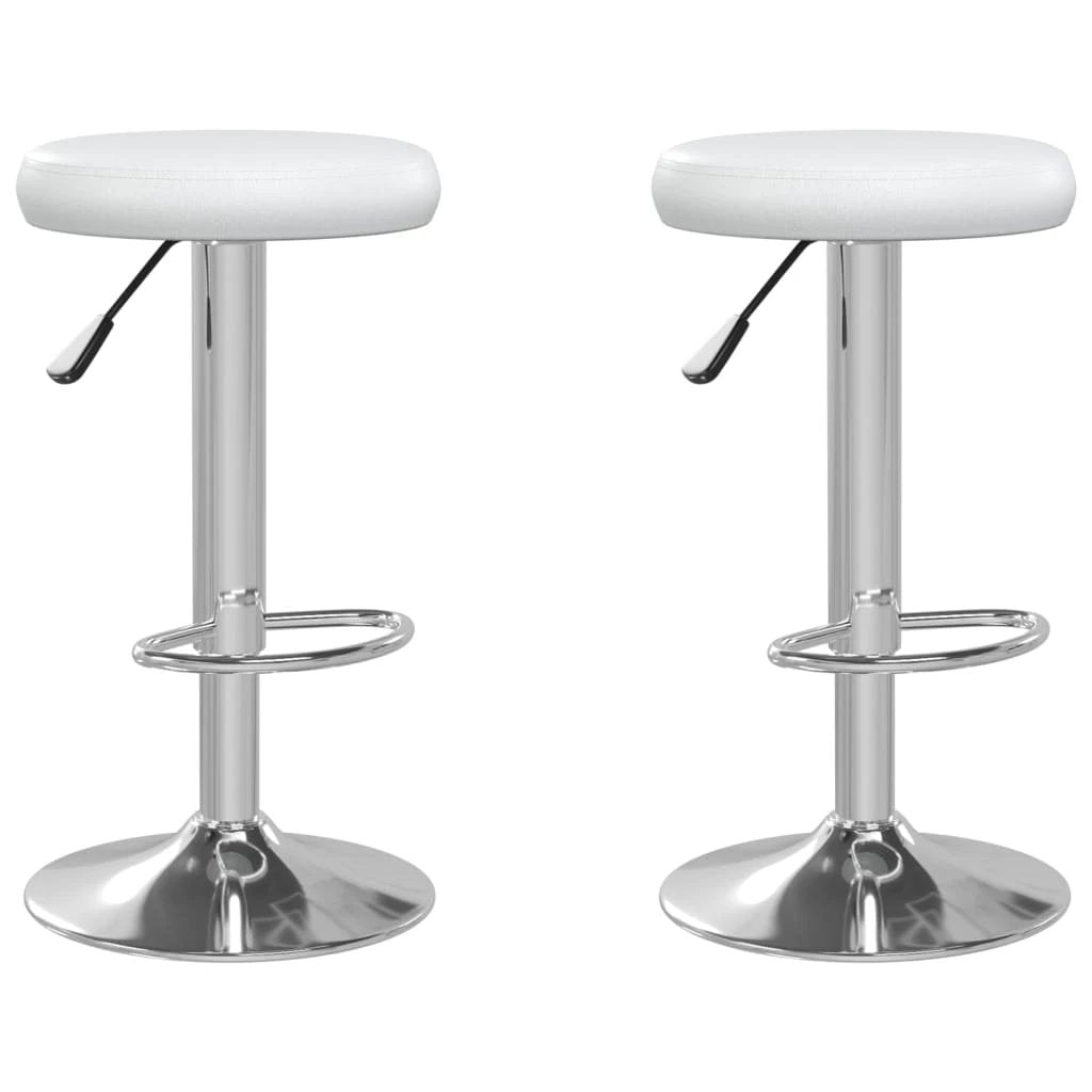 vidaXL Bar Stools 2 pcs White Faux Leather by vidaXL